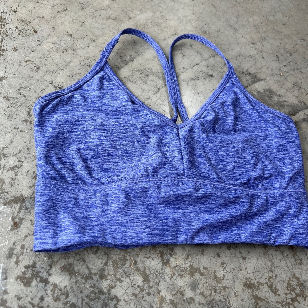 CALIA Heathered Blue Strappy Back Sports Bra Activewear Women’s Medium - Picture 4 of 10